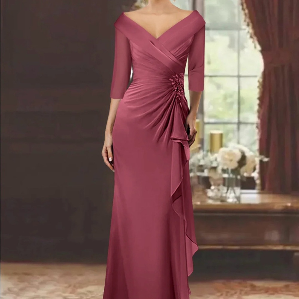 Elegant Mulberry Evening Gown